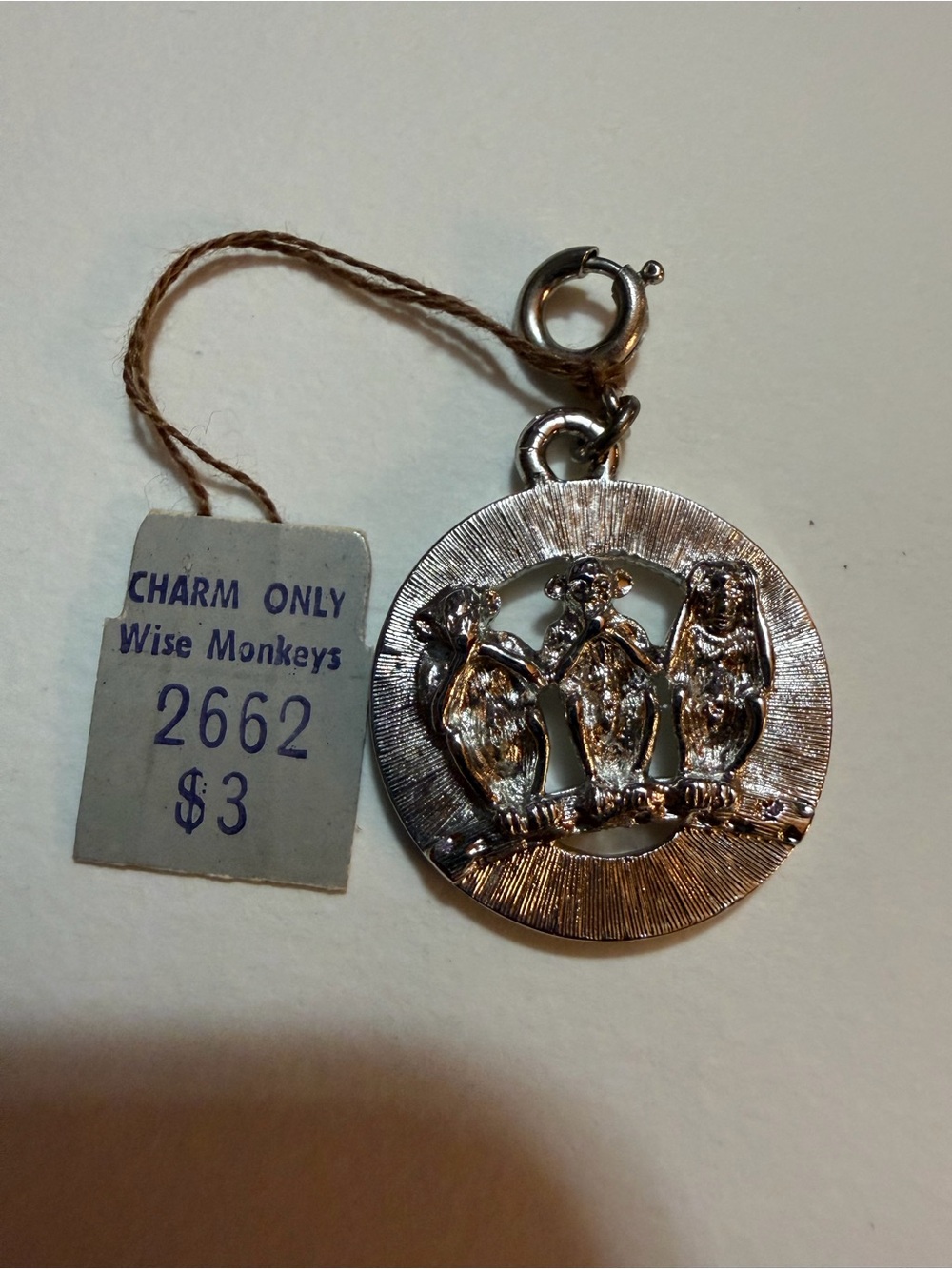 Monet Silver-Tone Three Monkeys Charm